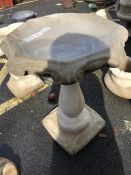 Large Bird bath with hexagonal top