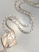 Hallmarked silver chain with hallmarked silver pendant