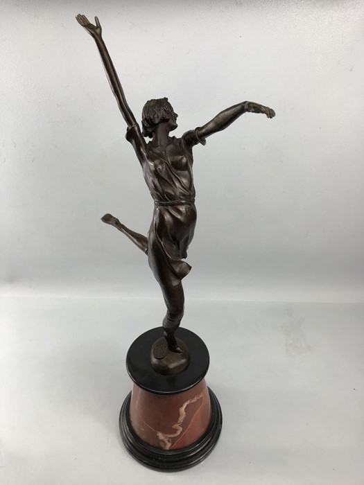 Art Deco style bronze of a dancing girl, marked B Zach, approx 66cm - Image 6 of 7