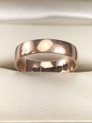 Fully hallmarked Rose Gold 9ct 375 band approx 2.8g