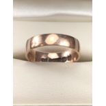 Fully hallmarked Rose Gold 9ct 375 band approx 2.8g