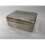 Silver hallmarked Cigarette box Birmingham by C & Co. approx 11.5 x 9 x 4cm tall and approx 358g