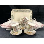 Selection of ceramics to include a Pair of Staffordshire 'Pearl' lidded serving dishes, a Pearson