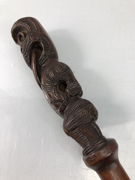 Possibly from the pacific islands, New Zealand Maori, a hard wood swagger stick. Length approx 60cm - Image 7 of 24