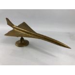 Brass model of concord on a brass stand approx 37cm long