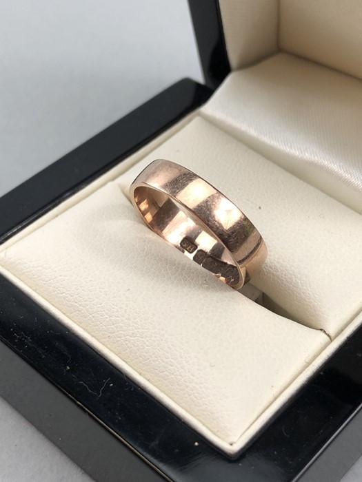 Fully hallmarked Rose Gold 9ct 375 band approx 2.8g - Image 4 of 5