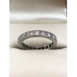 White Gold full eternity ring set with Diamonds size 'O' (approx 5g)