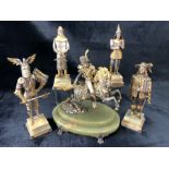 GIUSEPPE VASARI (Italian 20th century) - Collection of five bronze figures; a cavalier approx 25cm