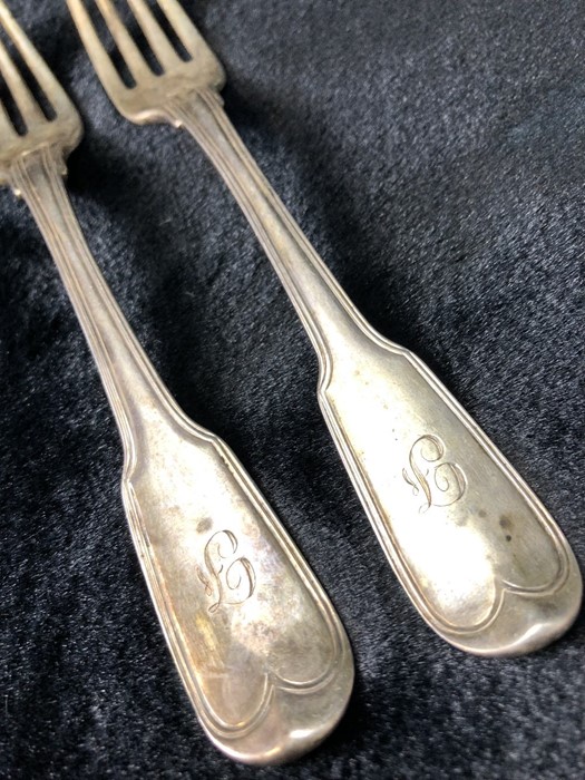 Two Silver hallmarked Georgian Forks Marked London 1794 by maker George Smith (III) & William Fearn - Image 2 of 4