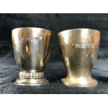 Two Silver hallmarked egg cups maked London and both by maker Edward Barnard & Sons Ltd (total