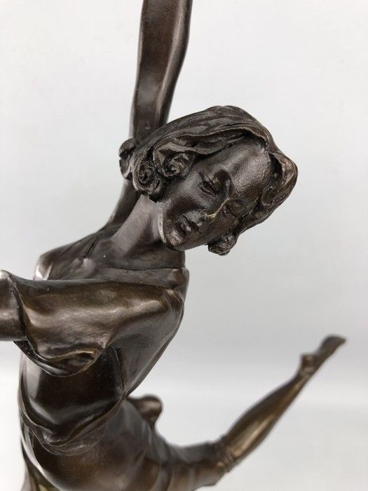 Art Deco style bronze of a dancing girl, marked B Zach, approx 66cm - Image 2 of 7