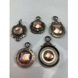 Collection of five silver and gold medallions (approx 46.6g)