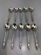 Collection of 10 ten Silver hallmarked Sheffield apostle spoons by Walker & Hall (approx 131g)