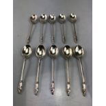 Collection of 10 ten Silver hallmarked Sheffield apostle spoons by Walker & Hall (approx 131g)