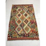 Vegetable dye wool chobi kilim rug approx 153cm x 99cm