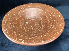 Large ornamental terracotta bowl approx 50cm in diameter