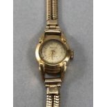 Ladies OLMA wrist watch with 9ct gold case and 9CT GOLD bracelet, total weight APPROX 16.3g serial