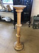 Barley twist wooden plant stand approx 99cm tall