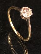 Gold and platinum diamond solitaire ring of approx 0.5CT, approx size P
