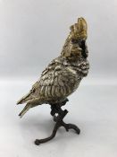Cold painted bronze of a cockatoo, marked 'G.B. Schutzt', approx 30cm in height