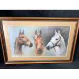 Framed horse racing print 'We Three Kings' by S L Crawford approx 62cm x 35cm inside mount