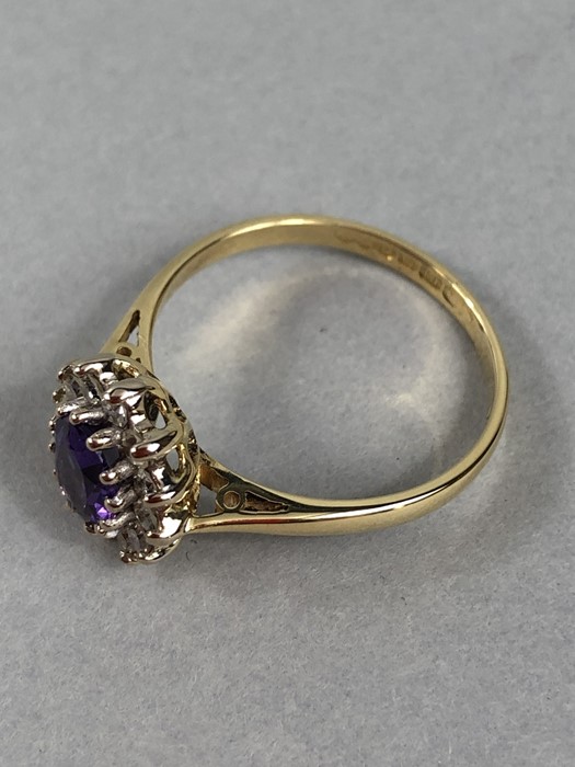 Maker Steele and Dolphin 18ct Amethyst and diamond cluster ring. The Amethyst measures approx: 7. - Image 5 of 5