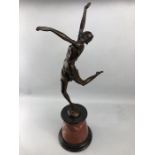 Art Deco style bronze of a dancing girl, marked B Zach, approx 66cm