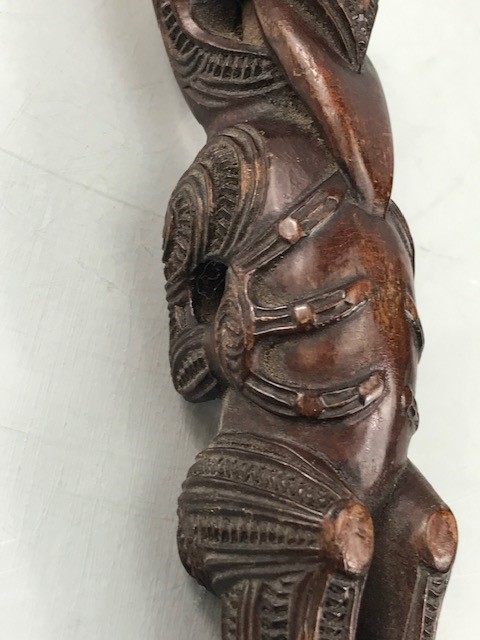 Possibly from the pacific islands, New Zealand Maori, a hard wood swagger stick. Length approx 60cm - Image 11 of 24