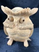 Carved wooden owl approx 30cm in height