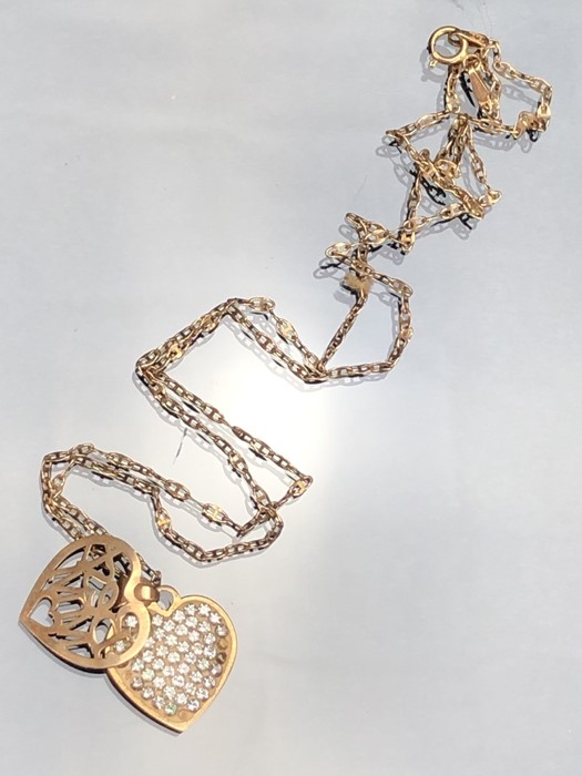 375 9ct gold chain with 9ct 375 marked pendant and one other pendant (total weight approx 2.2g) - Image 2 of 4