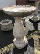 Vineyard Bird bath decorated with vine leaves