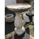 Vineyard Bird bath decorated with vine leaves