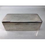 Large Silver Cigarette or Cigar case with wooden lining marked to base "STERLING 460, BLACK