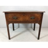 Georgian oak table with deep single drawer approx 93cm x 58cm x 77cm