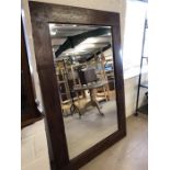 Very Large Rustic wooden framed bevel edged mirror approx 120 x 180cm