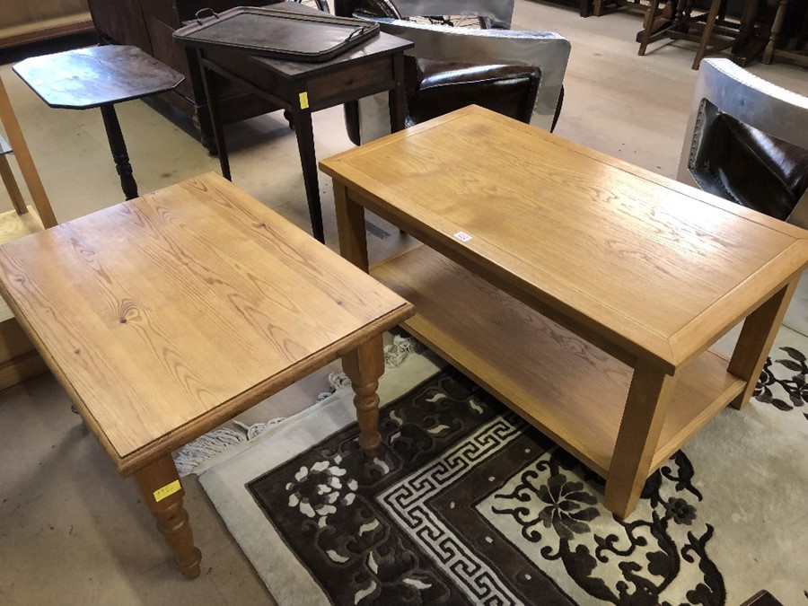 Pair of modern light wood coffee tables