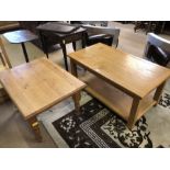 Pair of modern light wood coffee tables