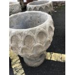 Pineapple Urn - pair of deep pineapple pattern planters