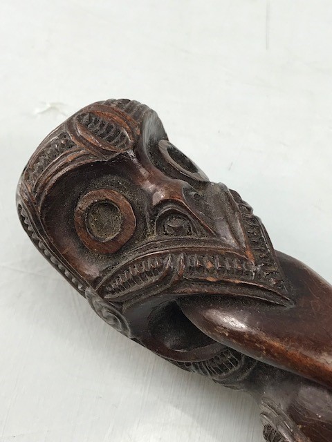 Possibly from the pacific islands, New Zealand Maori, a hard wood swagger stick. Length approx 60cm - Image 8 of 24