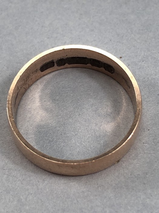 Fully hallmarked Rose Gold 9ct 375 band approx 2.8g - Image 5 of 5