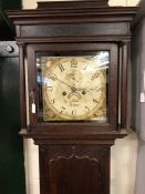 Thirty hour longcase clock by Booth, Bridport with weights and pendulum