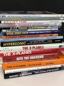 AVIATION AND AERONAUTICAL BOOKS AND MAGAZINES: A COLLECTION OF 17 HARD BACK BOOKS MOSTLY RELATING