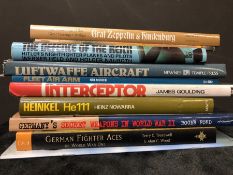 AVIATION AND AERONAUTICAL BOOKS AND MAGAZINES: A COLLECTION OF 9 VOLUMES RELATING TO GERMAN MILITARY