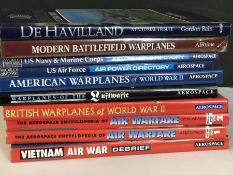 AVIATION AND AERONAUTICAL BOOKS AND MAGAZINES: A COLLECTION OF 10 HARDBACK BOOKS RELATING TO AIR