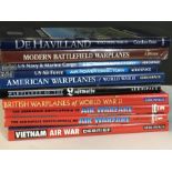 AVIATION AND AERONAUTICAL BOOKS AND MAGAZINES: A COLLECTION OF 10 HARDBACK BOOKS RELATING TO AIR