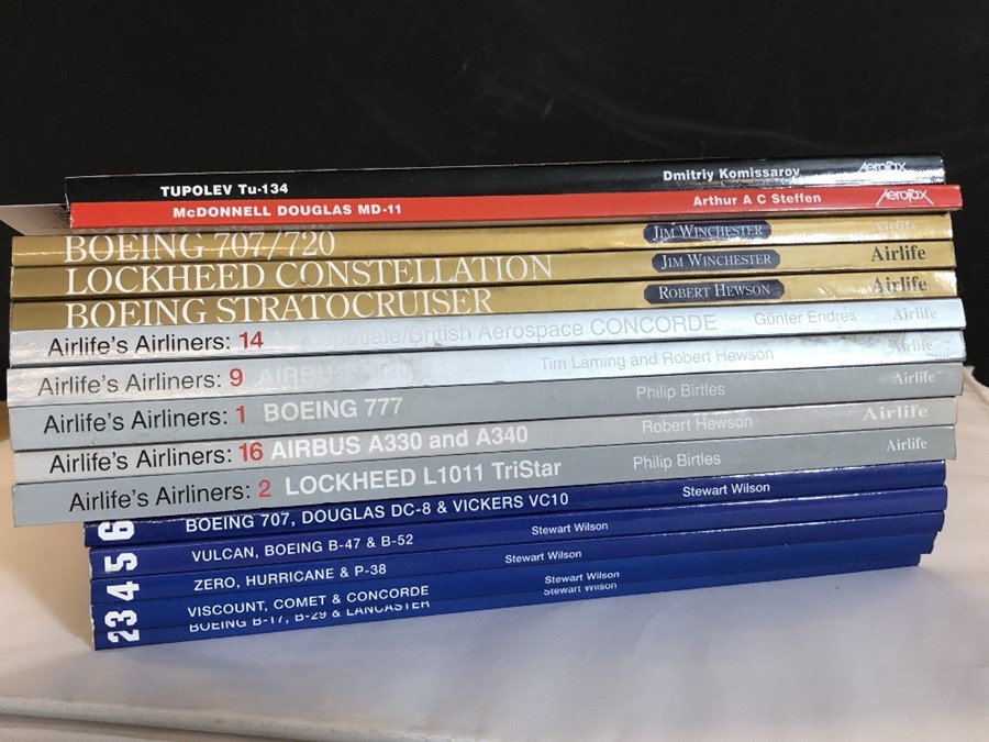 AVIATION AND AERONAUTICAL BOOKS AND MAGAZINES: A COLLECTION OF 15 BOOKS ON AIRCRAFT BY AERO FAX