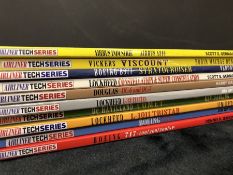 AVIATION AND AERONAUTICAL BOOKS AND MAGAZINES: A COLLECTION OF 10 VOLUMES AIRLINER TECH SERIES