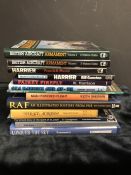 AVIATION AND AERONAUTICAL BOOKS AND MAGAZINES: A COLLECTION OF 12 VARIOUS AVIATION AND AIRCRAFT