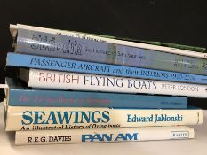 AVIATION AND AERONAUTICAL BOOKS AND MAGAZINES: A COLLECTION OF 10 MOSTLY HARDBACK BOOKS MANY