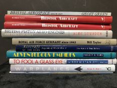 AVIATION AND AERONAUTICAL BOOKS AND MAGAZINES: A COLLECTION OF 9 VOLUMES RELATING TO WAR PLANES